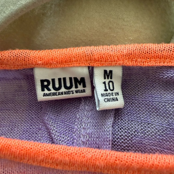 RUUM Girls Size 10 Layered Long Sleeve Top Coral Purple - Picture 9 of 9